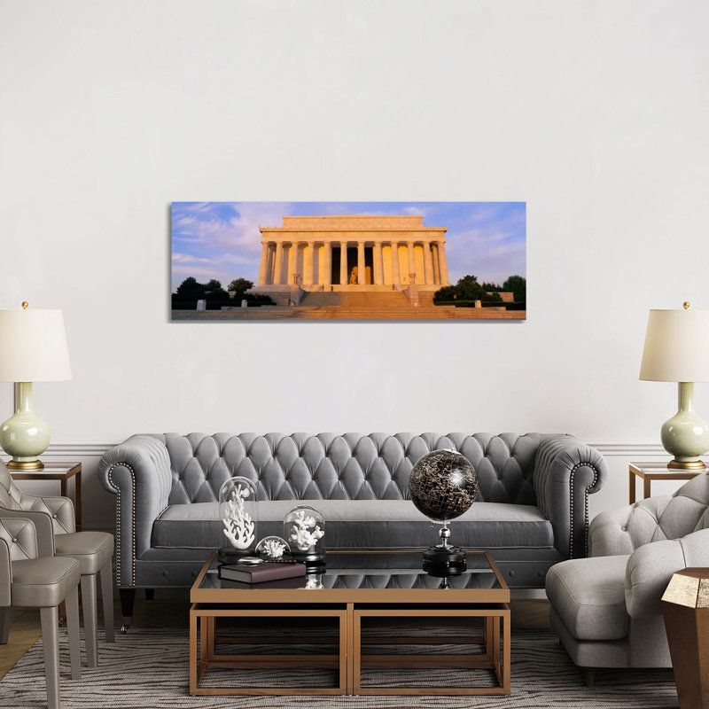 Facade Of A Memorial Building, Lincoln Memorial, Washington DC, USA - Wrapped Canvas Panoramic Print