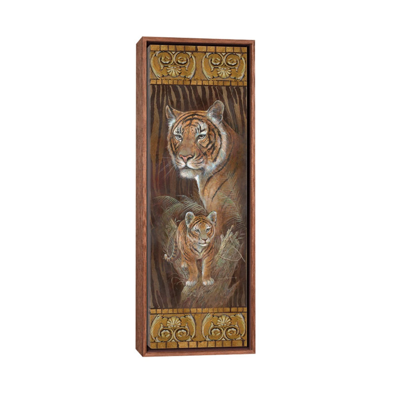 «Love and Protection» par Ruane Manning - reproduction d'art, H 36 po x l 12 po x P 1,5 po, Toile avec cadre brun