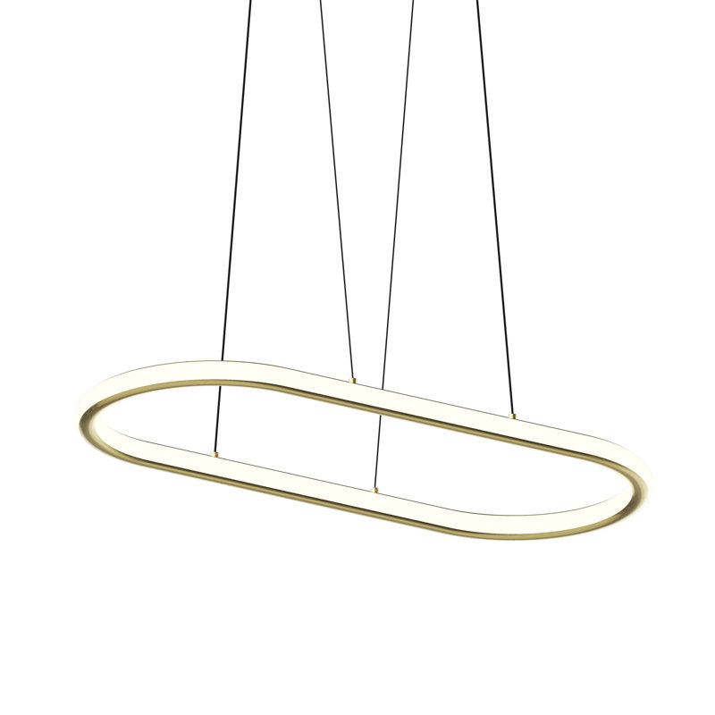Luna 2 - Light LED Pendant, Gold, 1.5" H x 33.5" W x 14" D, 3000