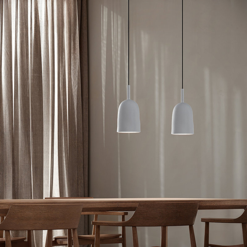 Vessel Pendant Light, 24" H x 14.5" W x 9" D, Snow, Black