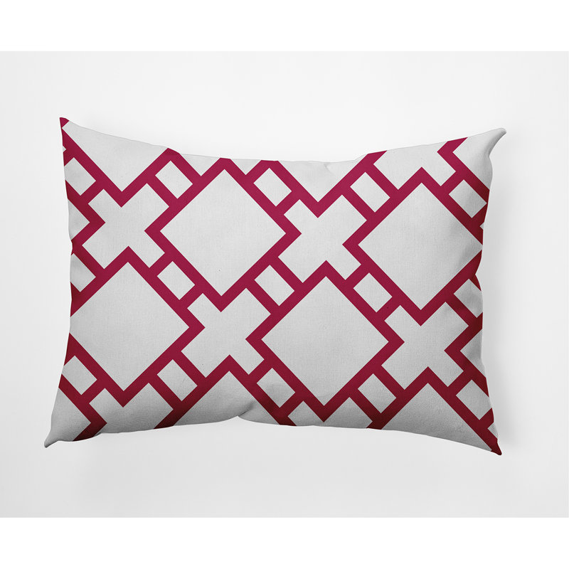 Geometric Reversible Throw Pillow, Pink