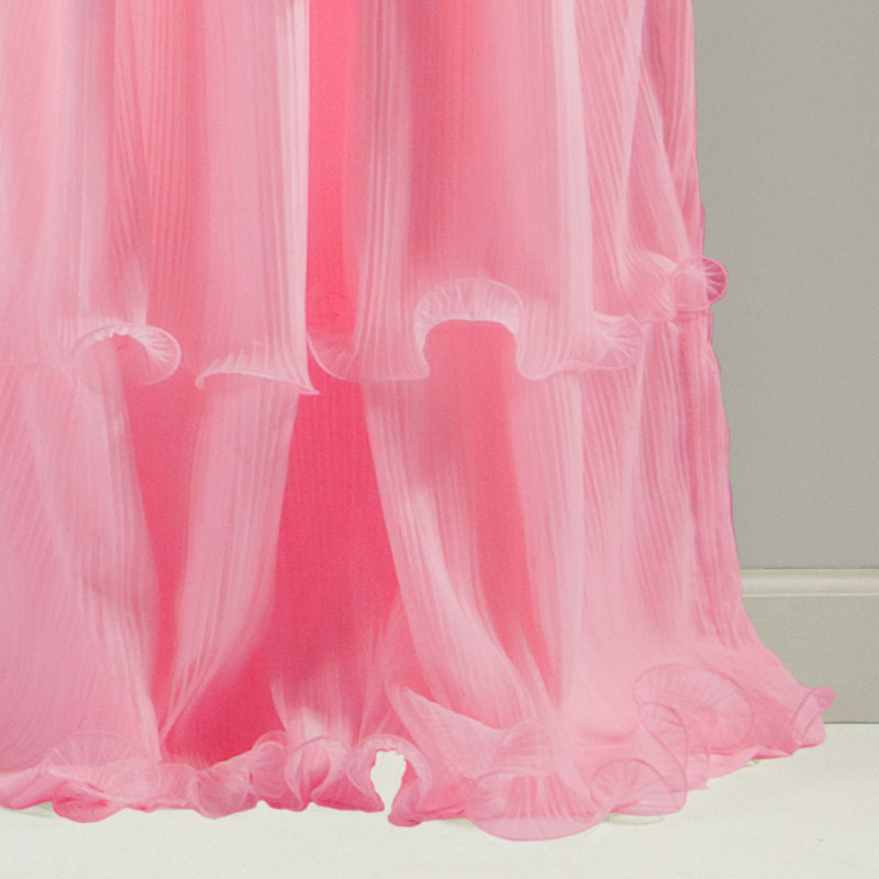 Semi Sheer Curtain Single Panel, Pink