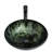 Glass Bathroom Vessel Sink With Natural Marble Texture, Black Faucet, And Pop - Up Drain For A Contemporary Home Decor Tempered Drain, Solution