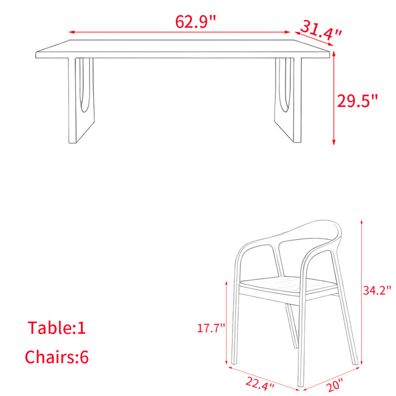 Ancient Chinese style solid wood dining table set