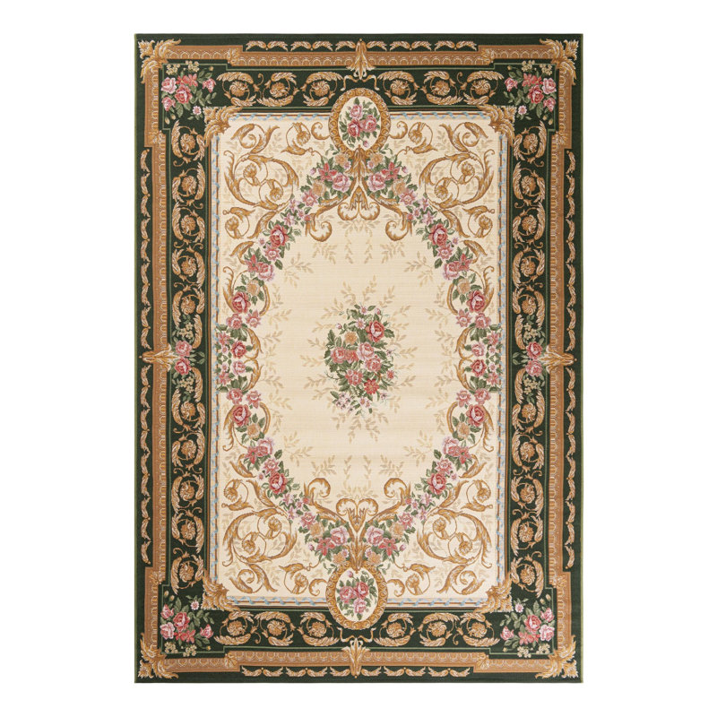 Indoor/Outdoor Traditional Area Rug, Rectangle 6'1" x 9'