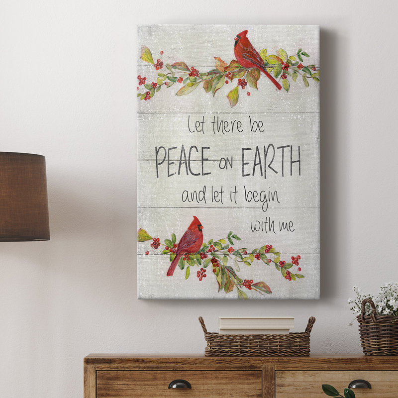 Cardinals de Peace On Earth - Cavas enveloppés de galerie, H 12 po x l 8 po