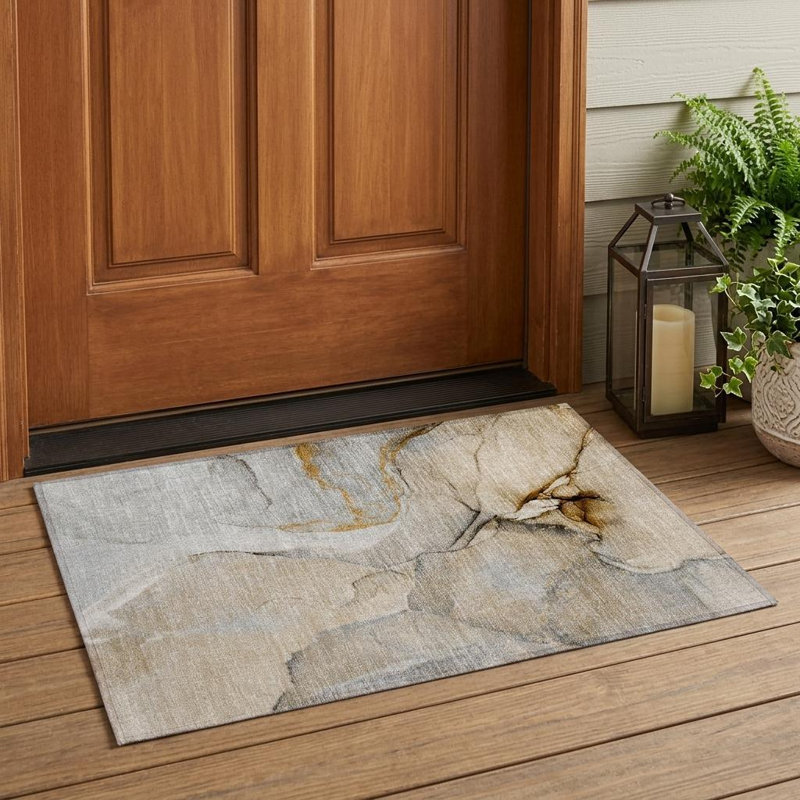 Tapis extérieur lavable antidérapant beige 2 pi x 3 pi