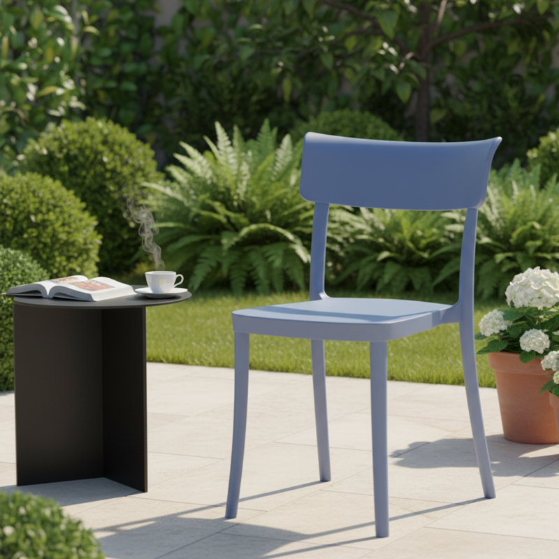 Chaise d'appoint empilable intérieure / extérieure Avvolta, Bleu