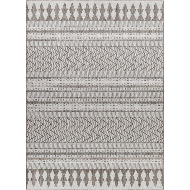 Tapis intérieur / extérieur en polypropylène tissé à la machine Anett, Rectangle 5 pi 3 po x 7 pi