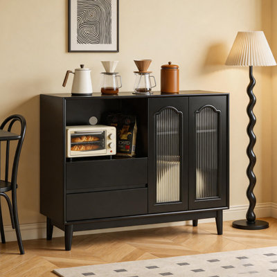 Buffet en bois massif noir