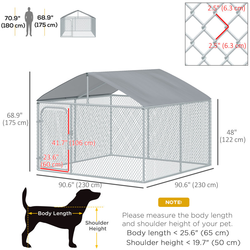 Enclos pour chien, H 92,25 po