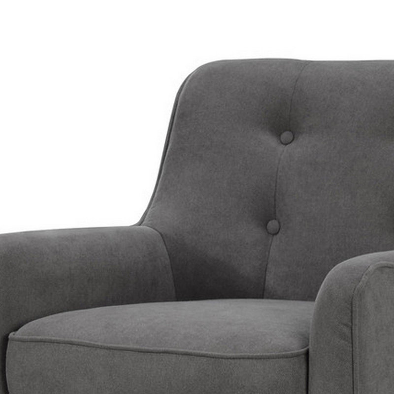 Fauteuil en velours capitonné de 25 pouces de largeur, Gris