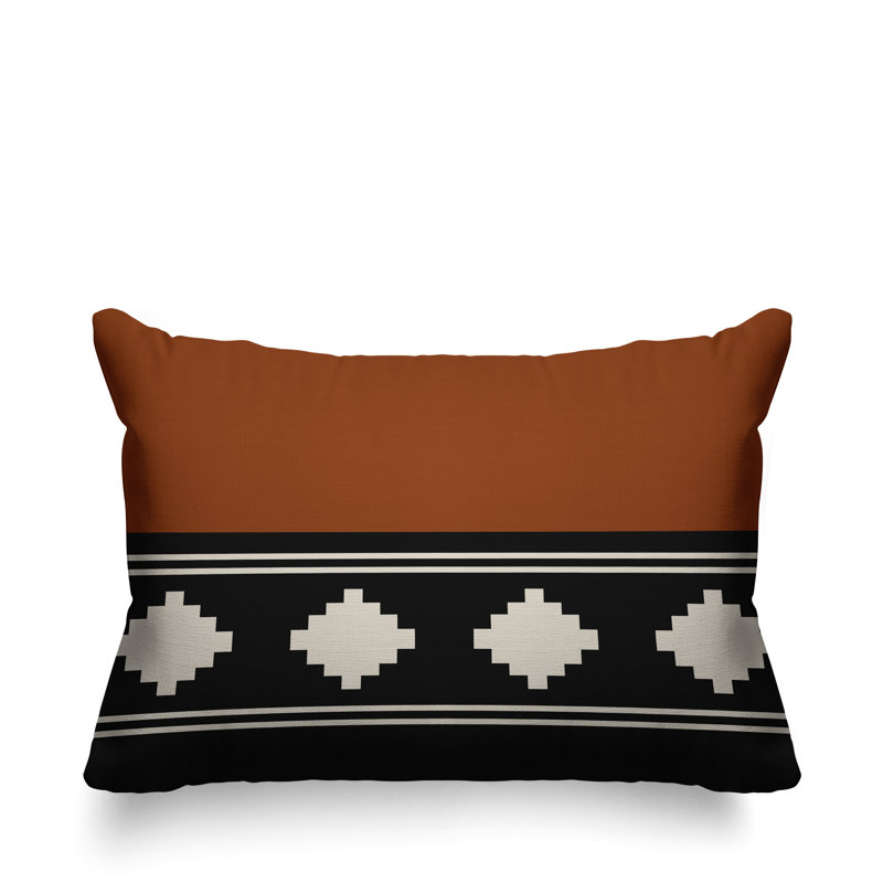 Coussin intérieur / extérieur Ector Southwestern, Orange brûlé