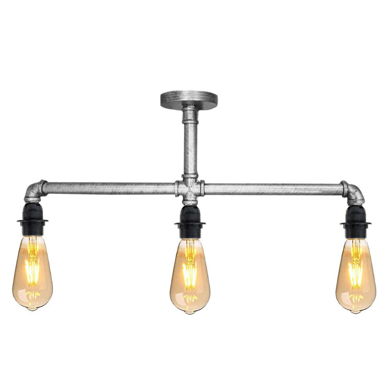 Maysen Semi Flush Mount, Brushed Silver