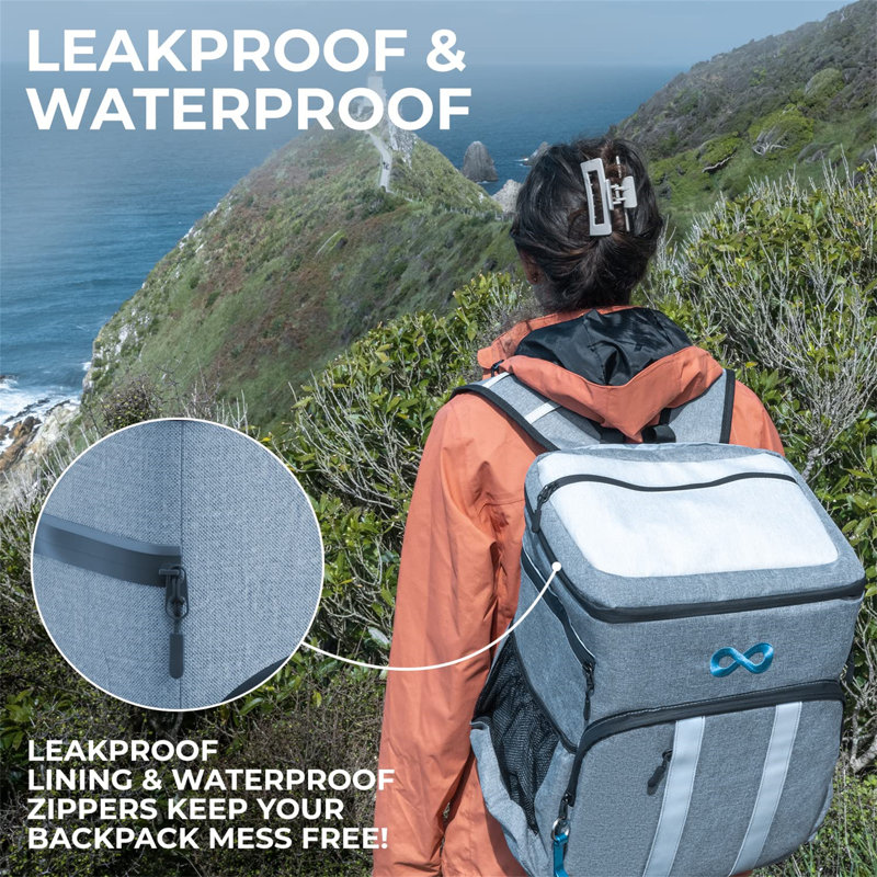 Cooler Backpack - Insulated, Leak-Proof, Holds 54 Cans/4 Bottles, Keeps Wine Cold For 24 Hours