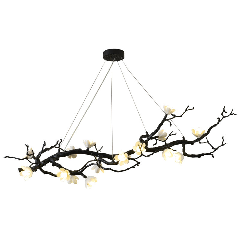 Transitional 16-Light Ceramic Floral Chandelier 