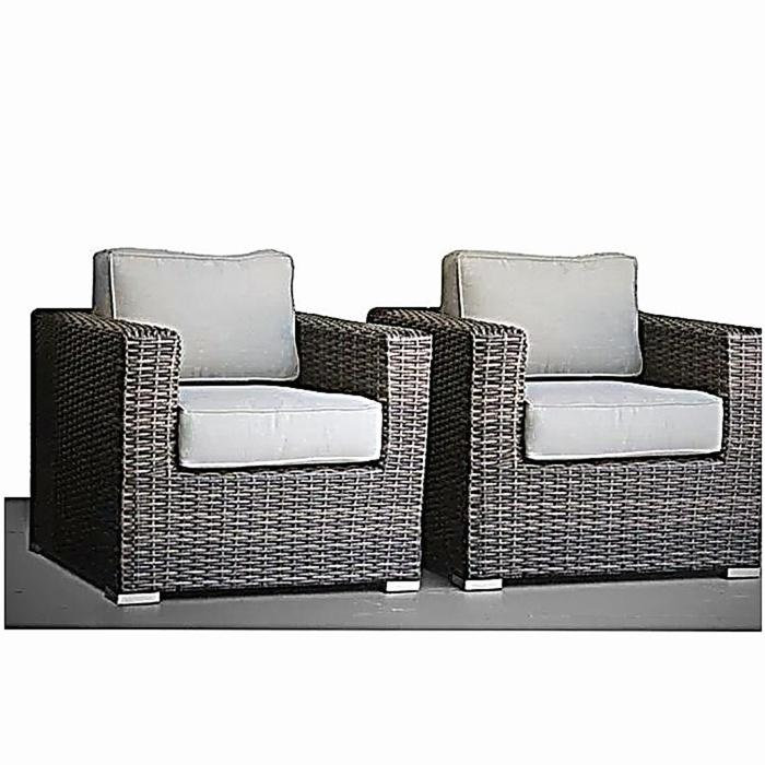 Chaise de patio avec coussins entièrement assemblée, Gris