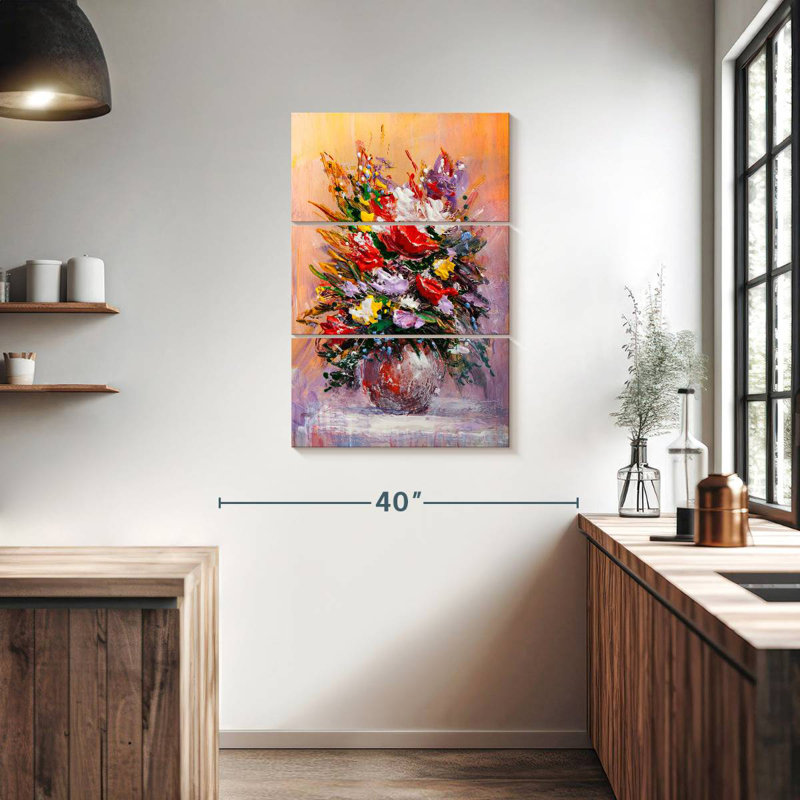 Harnek rétro floral abstrait, H 38 po x l 24 po