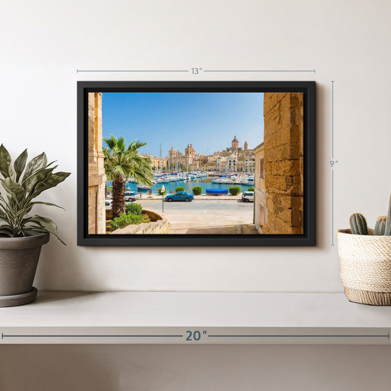 Plage "Street To Senglea Marina Wall Art", H 9 po x l 13 po