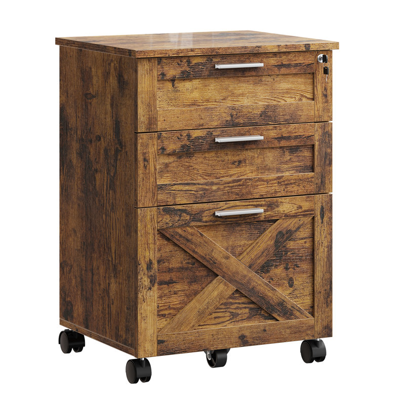 40cm Wide 3 -Drawer File Cabinet, Brown