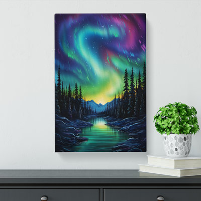 Northern Lights Modern - Wrapped Canvas