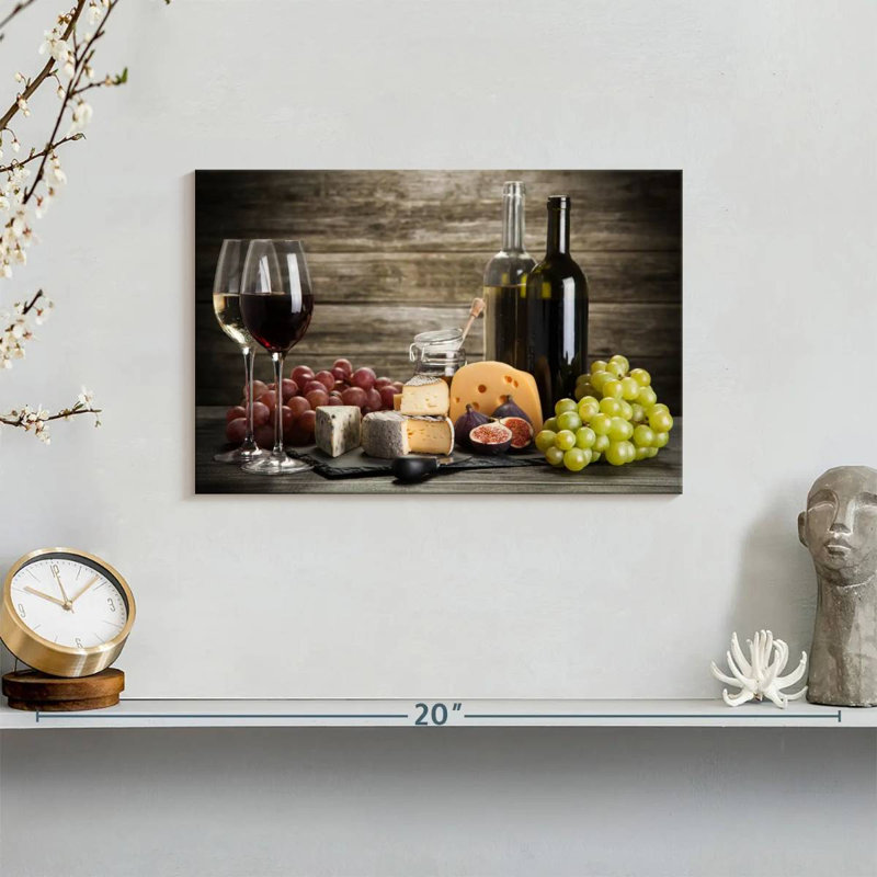 Yarlin Wine And Cheeses, 8" H x 12" W