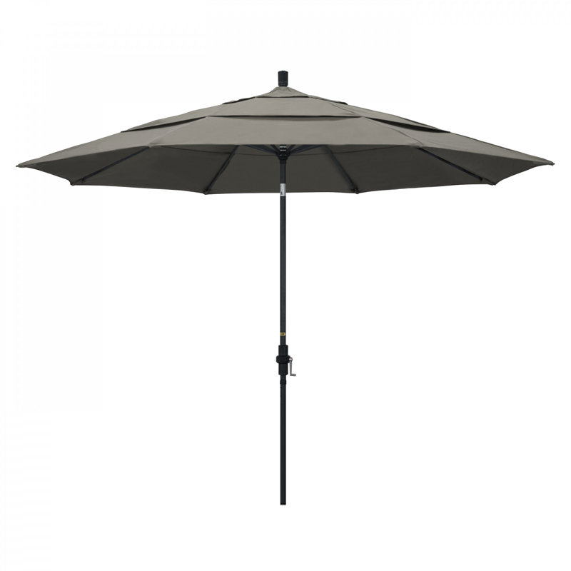 Parasol de marché Broadmeade octogonal Sunbrella, Pierre noire, Taupe - Pacifica