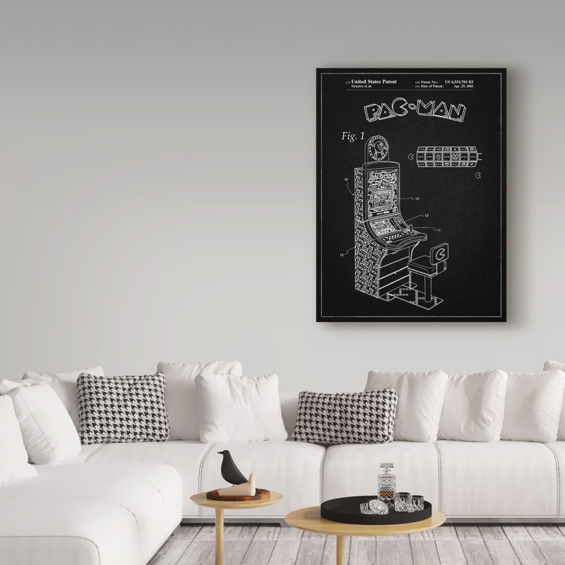 Manilo 'Arcade Machine 1' Drawing Print on Wrapped Canvas, 47" H x 35" W