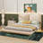 Upholstered Platform Bed with Sensor Light, 2 Large Backrests, USB Port and Socket-94282571-94282572