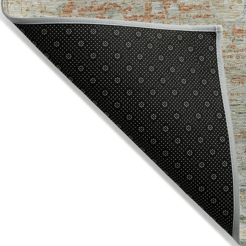 Tapis intérieur / extérieur 8 pi x 10 pi brun clair lavable Medallion