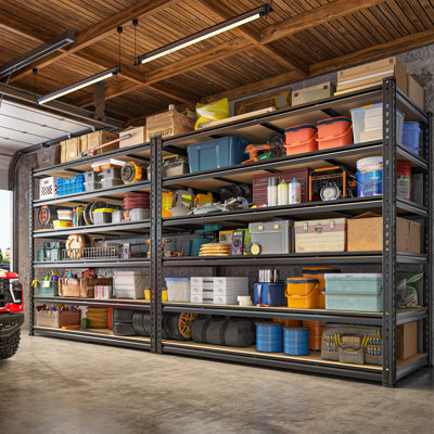 Étagères de rangement très larges 59,8 po - Étagère de garage réglable, grande capacité, assemblage sans outil