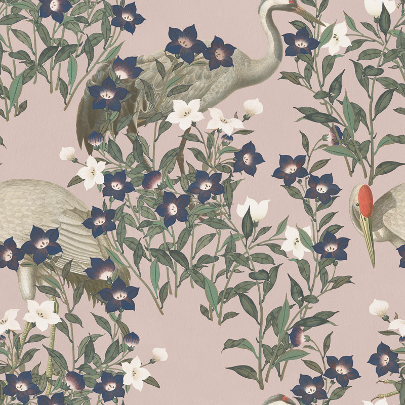 Yuki Osada Floral Wallpaper Double Roll, Pink