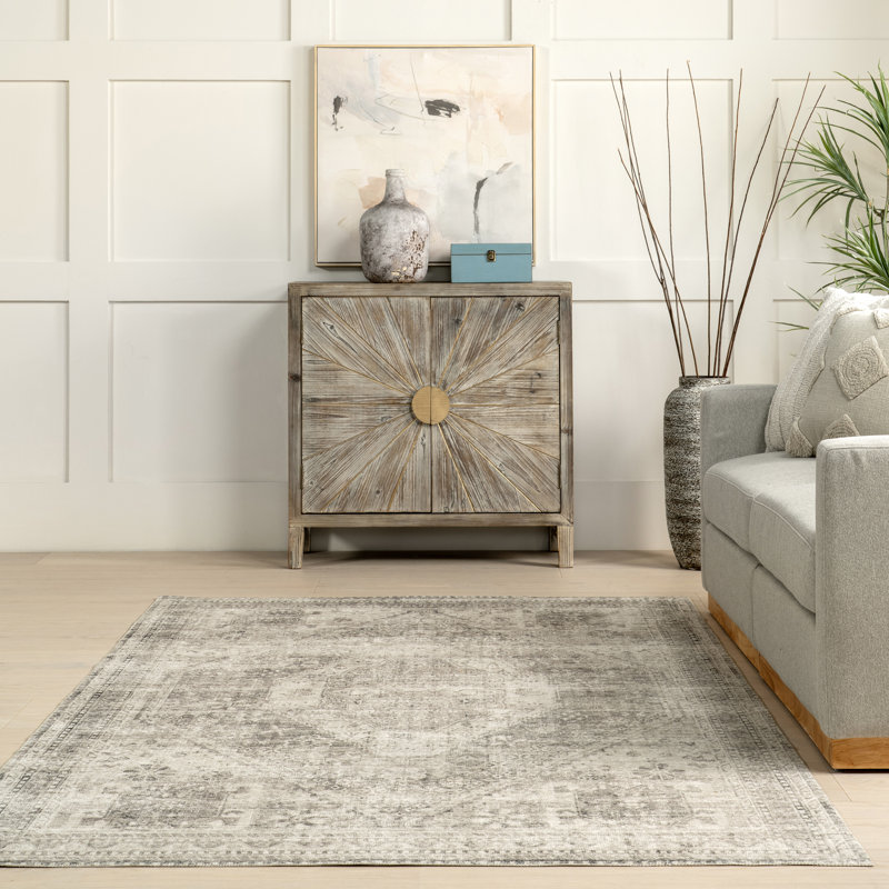 Tapis médaillon lavable à la machine Nevaeh SpinClean, Rectangle 8 pi x 10 pi