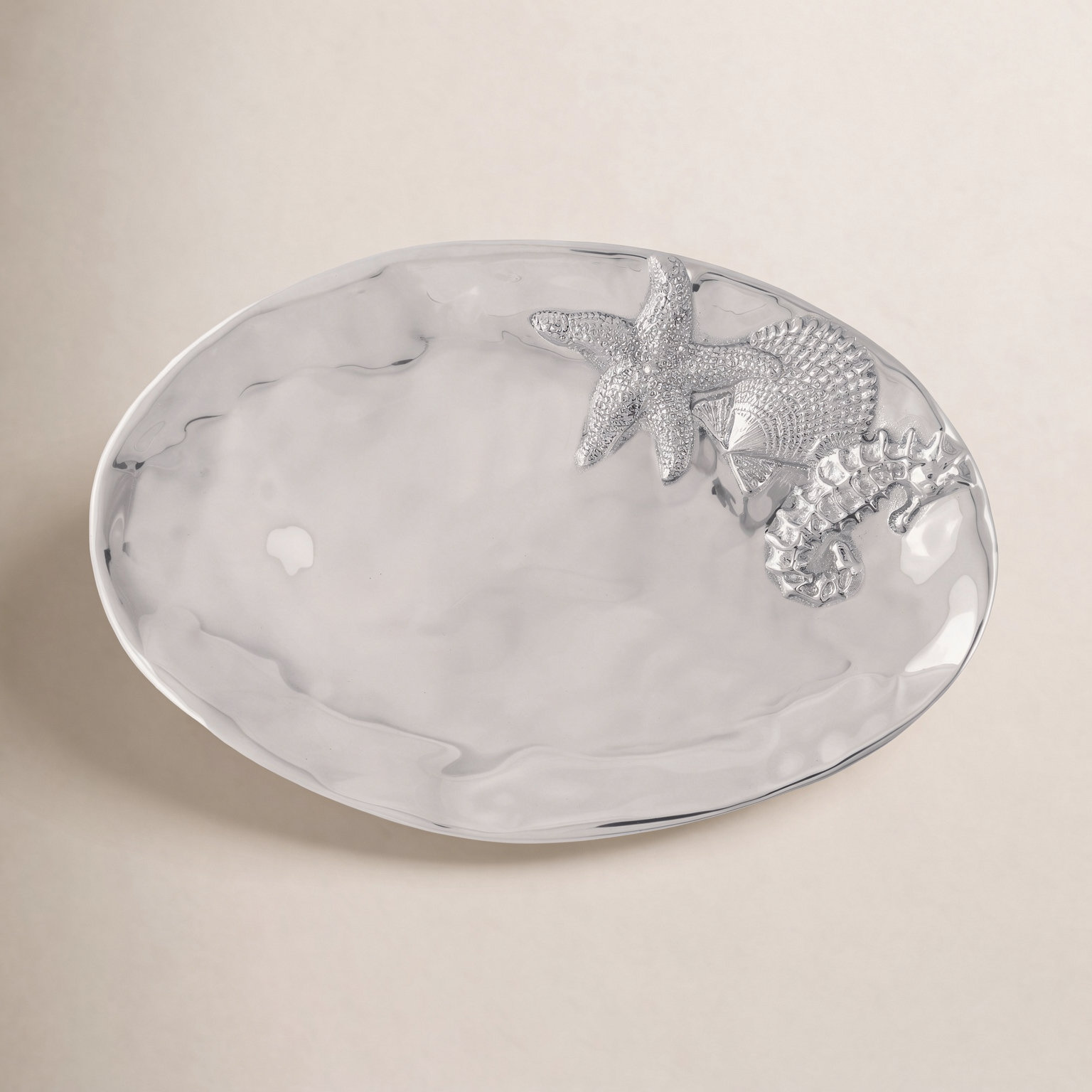 Seaside Oval Aluminum Platter