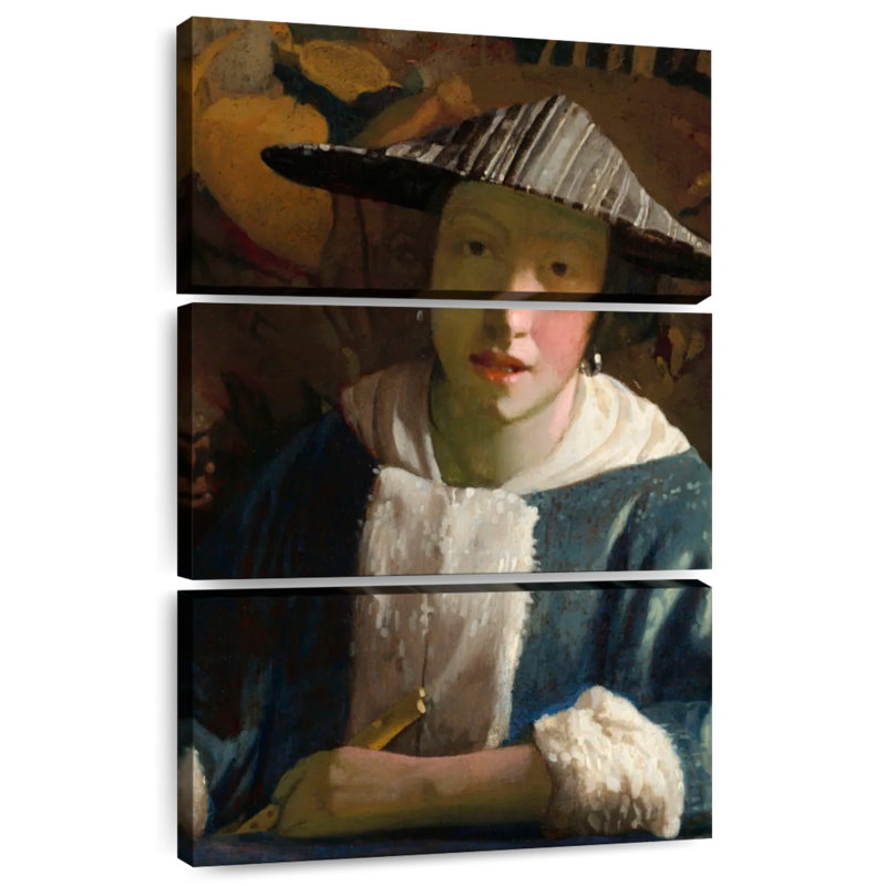 Leisha avec une flûte 1665-1675, H 38 po x l 24 po