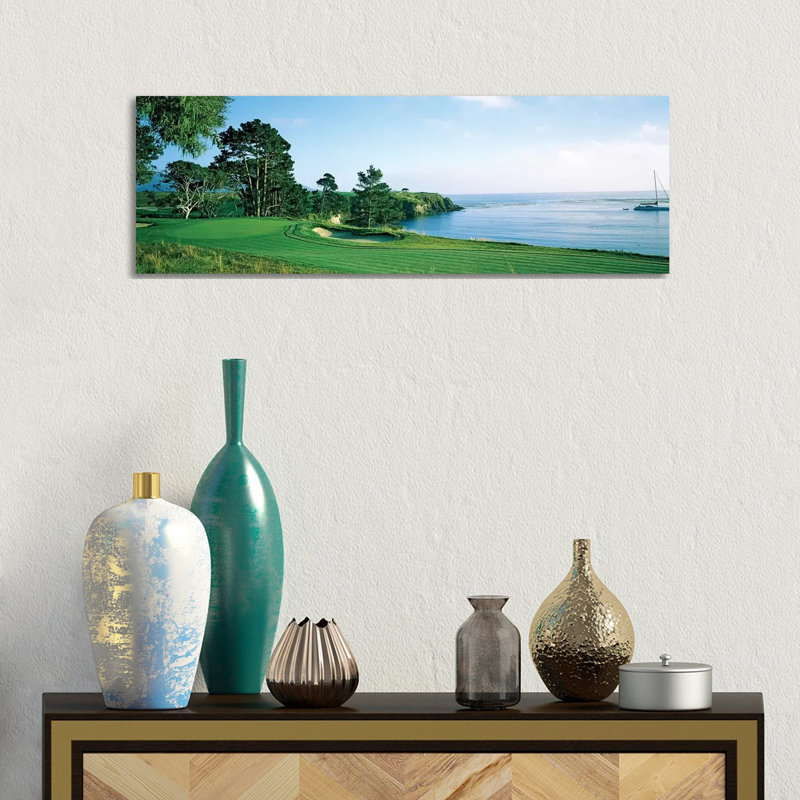 Pebble Beach Golf Course, Pebble Beach, Monterey County, California, USA by Panoramic Images - Wrapped Canvas Panoramic Print