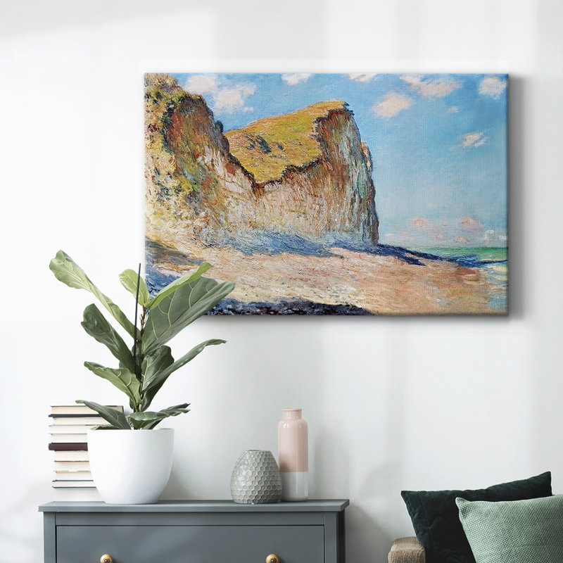 Falaises près de Pourville, 1882 - Toile tendue avec châssis, H 18 po x l 27 po
