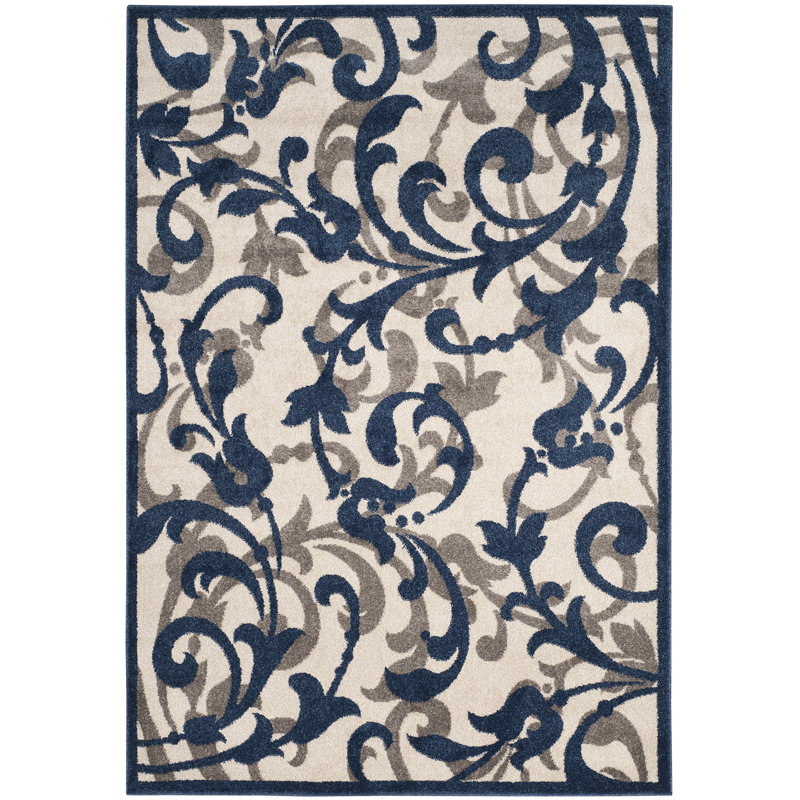 Aalt Performance Floral Rug, Rectangle 4' x 6'
