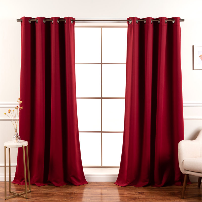 Aubreey Blackout Curtain Panel Pair, Cardinal Red, 52" W x 96" L