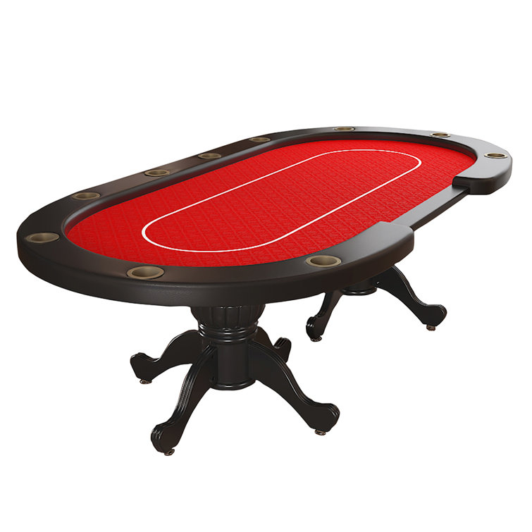 IDS Poker 96" Aura Plus Poker Table with Jumbo Cup Holders Red Felt  Dropbox