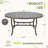 Moffett 61" Round Gray Aluminum Outdoor Dining Table With Umbrella Hole-122684190