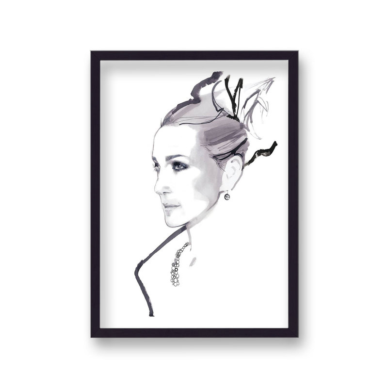 SJP Claridges Couture Portrait by David Downton - Single Picture Frame Print