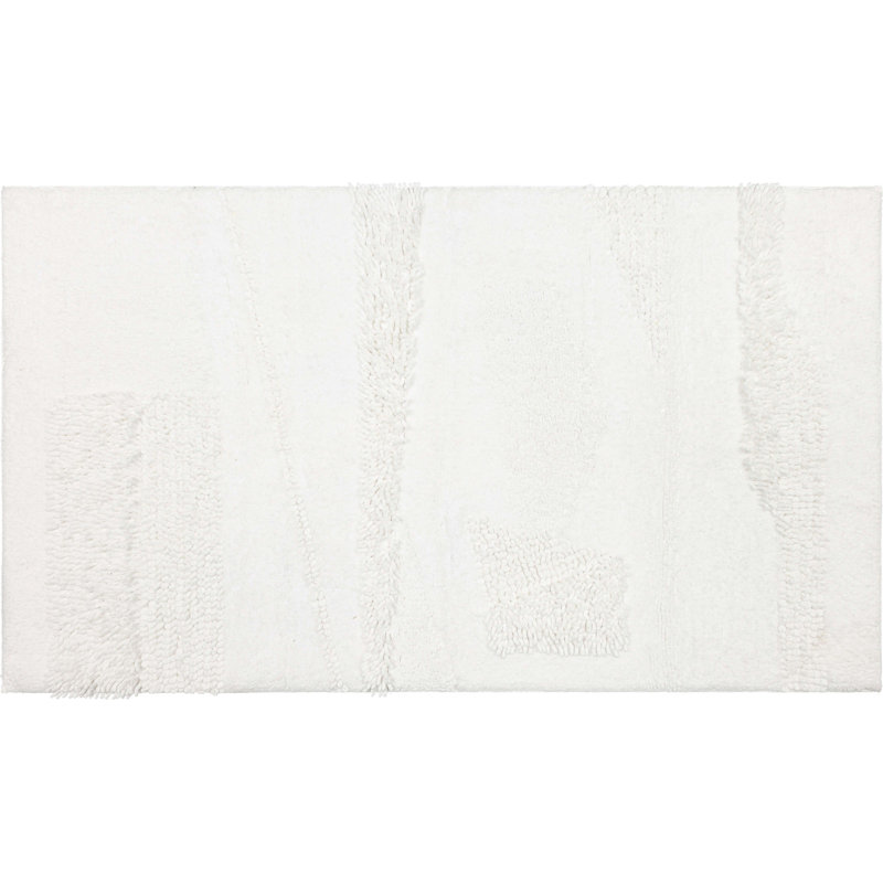 Tapis de bain lavable à la machine antidérapant Laverne, L 17 po x L 24 po, Blanc arctique