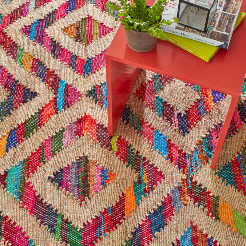 Tetra Chindi Multi Handwoven Jute Rug, Rectangle 5' x 8'