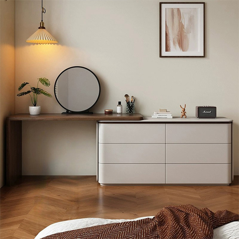 Coiffeuse avec miroir lumineux, 6 tiroirs