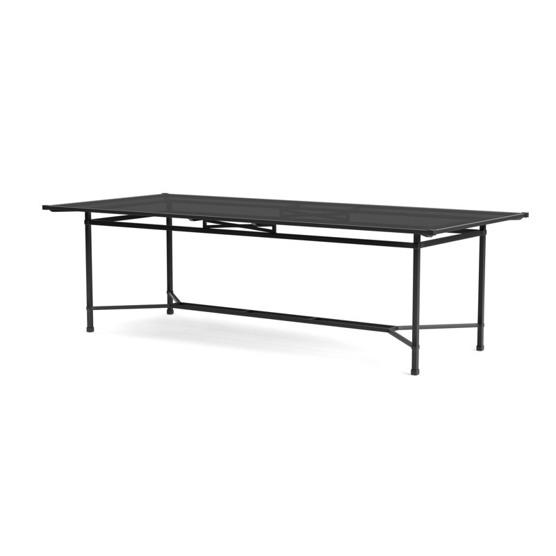 Venetian Outdoor Dining Table, Textured Pewter