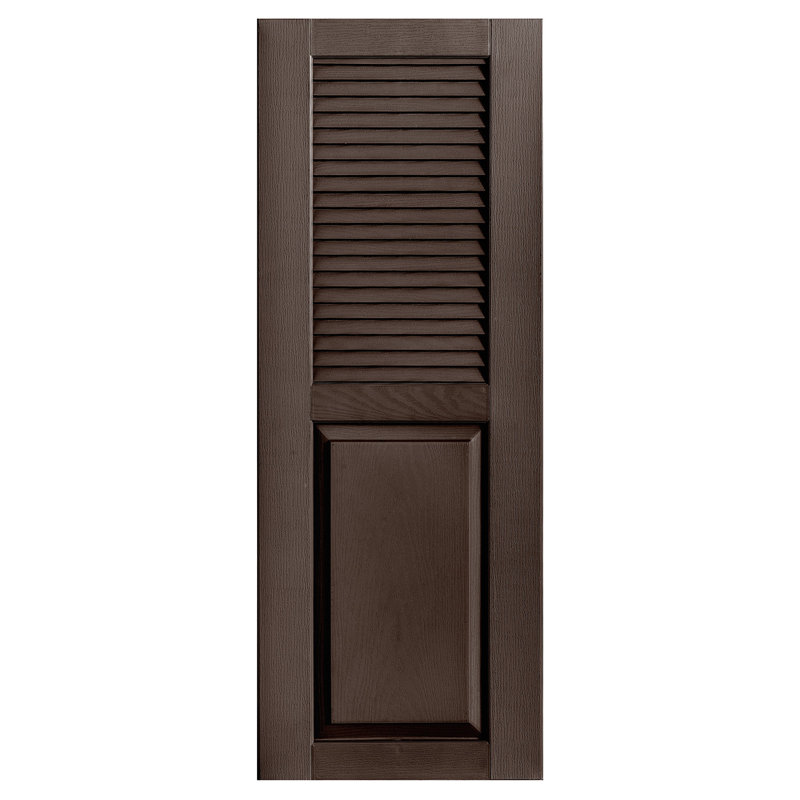Combinaison droite à persiennes combinées, 75 po, Brun, 15 po