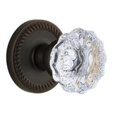 Grandeur Newport Rosette Double Dummy with Fontainebleau Crystal Door Knob