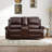 75.2" Faux Leather Power Reclining Loveseat With Nailhead Trim, Center Console, USB & Type-C Ports-1429882894