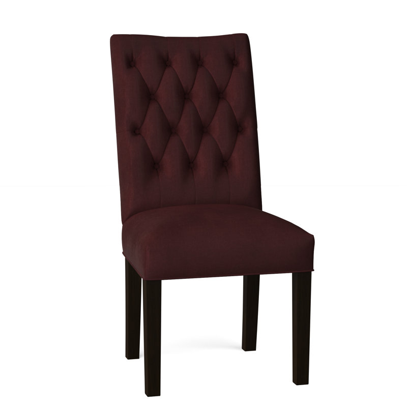 Chaise parsons capitonnée de 17 po de large Lucy, Brun foncé, Ivoire Atlas